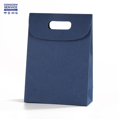 Luxury Flat Handle Kraft Paper Bag  Custom Black Packaging Paper Box Printed Bag Packaging Paper Bags