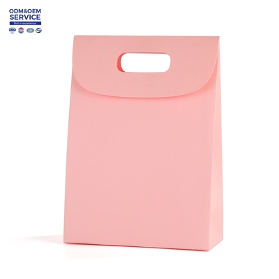 Luxury Flat Handle Kraft Paper Bag  Custom Black Packaging Paper Box Printed Bag Packaging Paper Bags